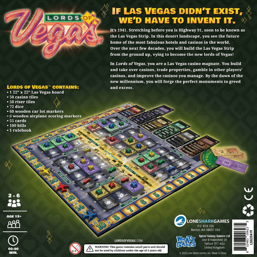 Lords of Vegas Board Game, Standard Edition, English