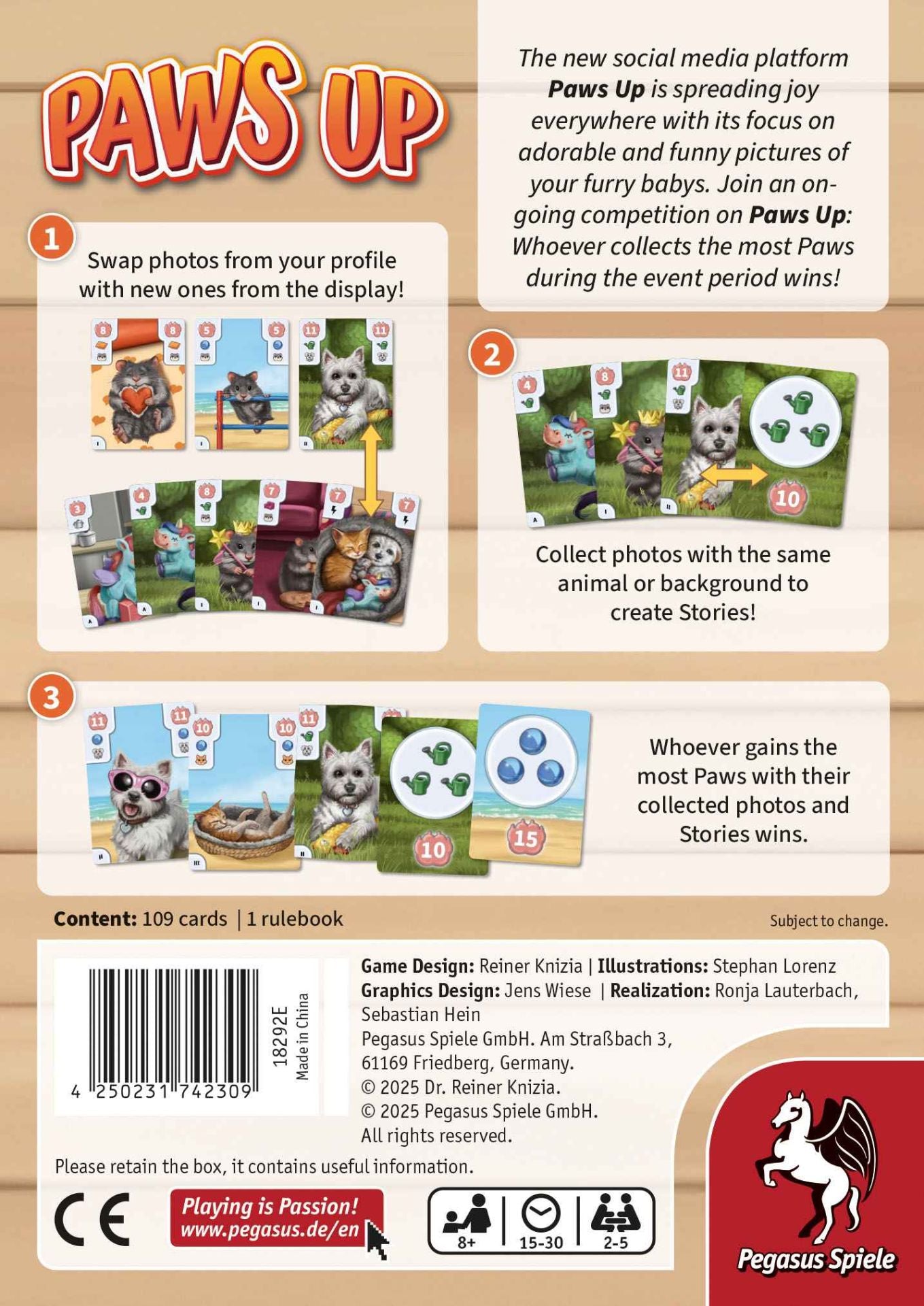 Paws Up by Reiner Knizia, English Edition