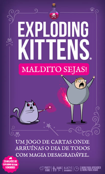 Exploding Kittens: Maldito Sejas Jogo de Tabuleiro, Edição Português