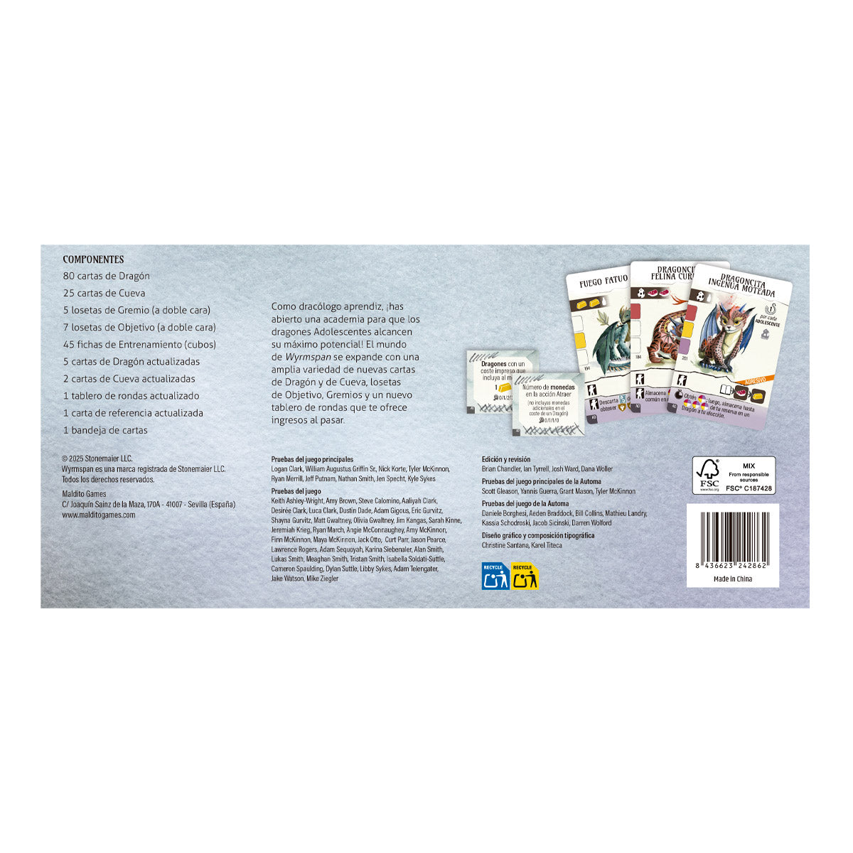 Wyrmspan: Academia de Dragones, Edicíon en Español