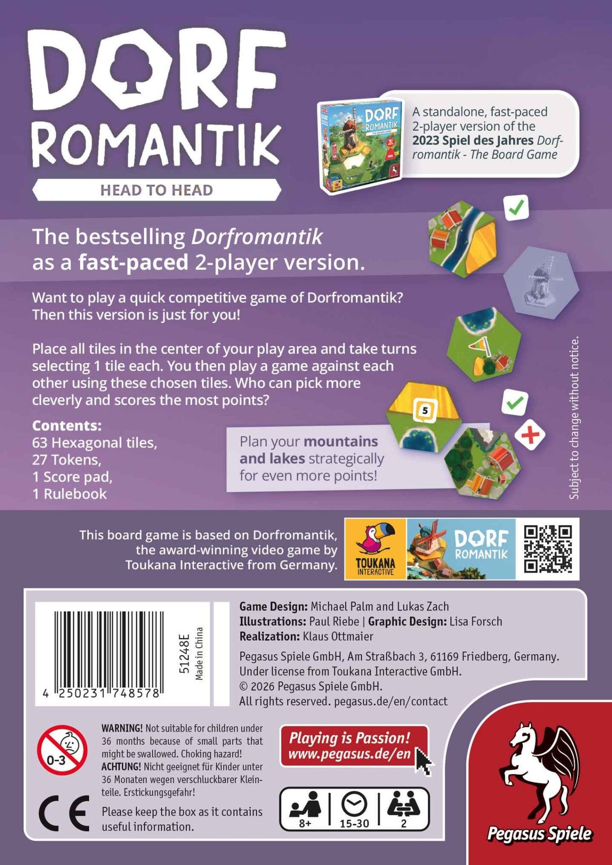 Dorf Romantik Head to Head Board Game, English