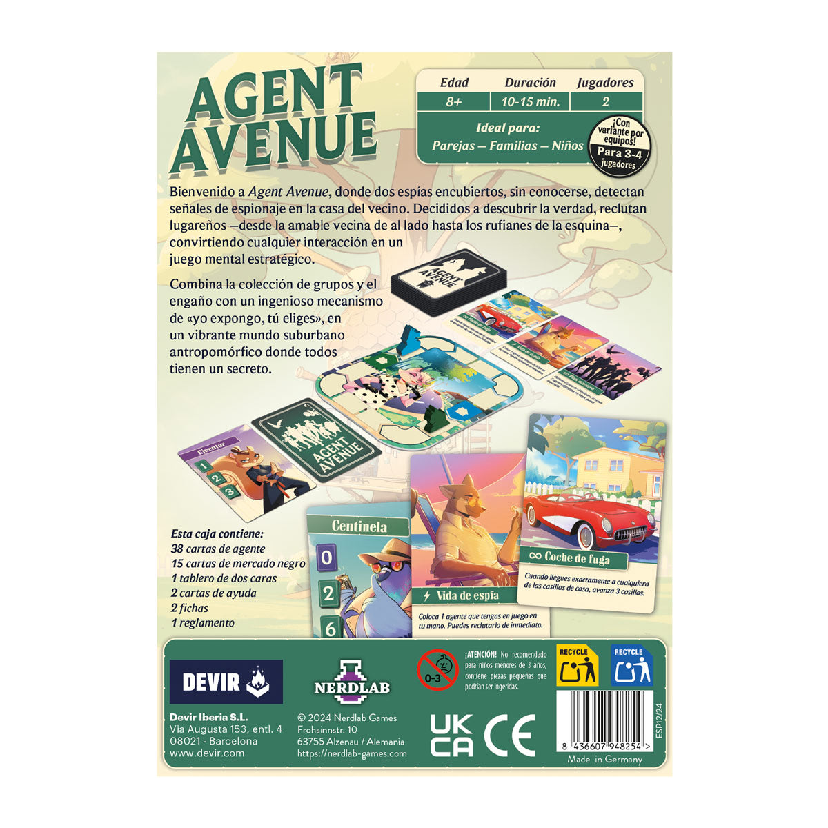 Agent Avenue, Español Juego de Mesa