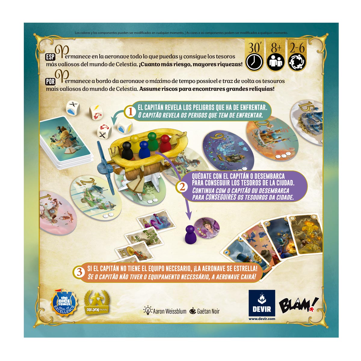 Celestia Jogo de Tabuleiro, Edição em Português e Espanhol