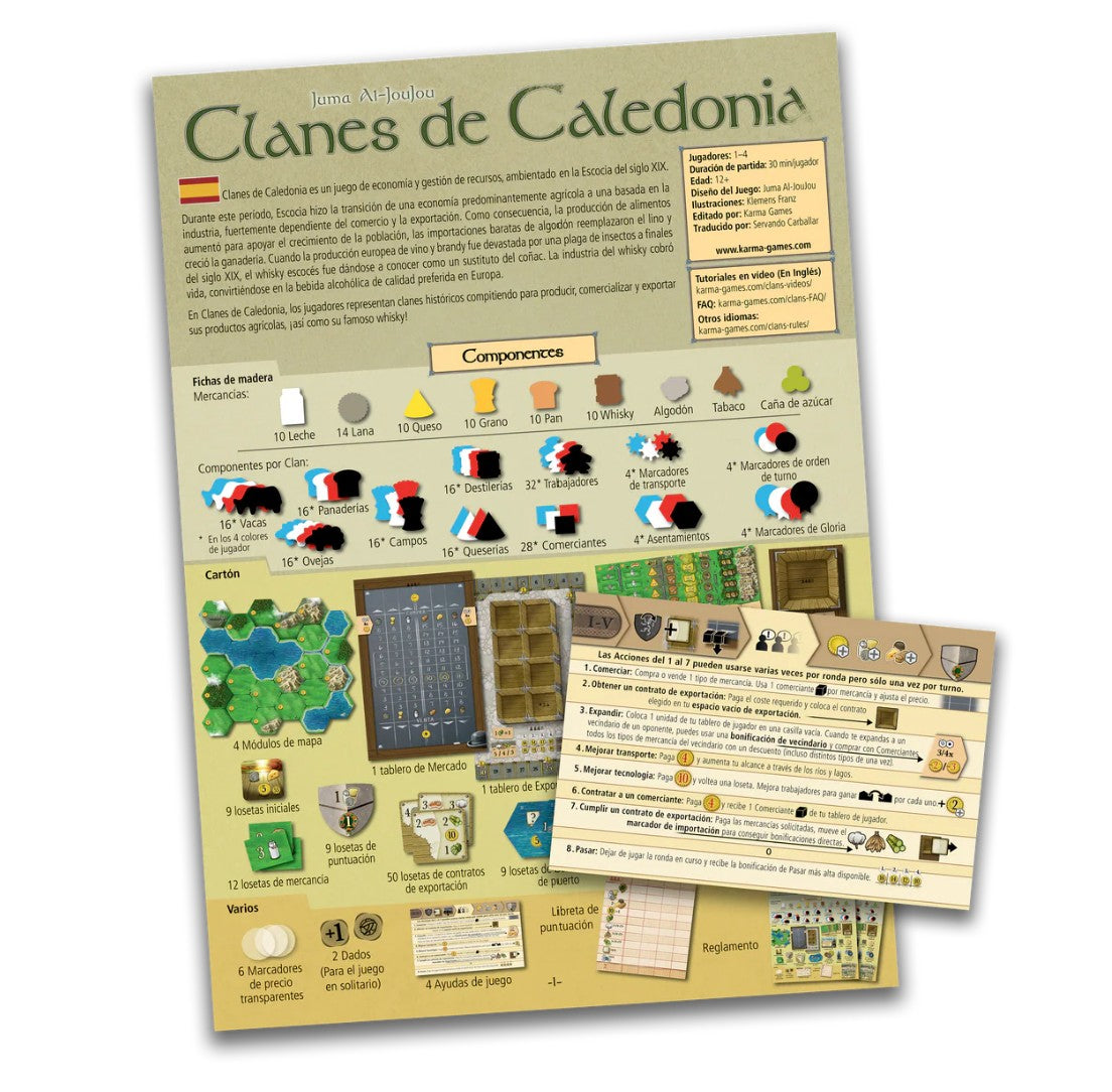 Clans of Caledonia Bundle, Base Game + Industria Bundle, English and Spanish Edition