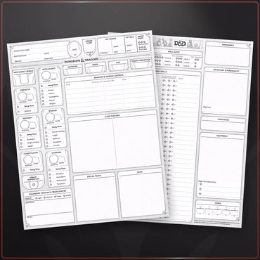 Hojas de personajes de Dungeons &amp; Dragons, paquete de 50, 2024 (inglés)
