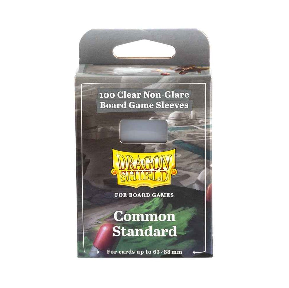 Dragon Shield Board Game Sleeves - Common Standard 63 x 88, Pack of 100, Clear, Non-Glare