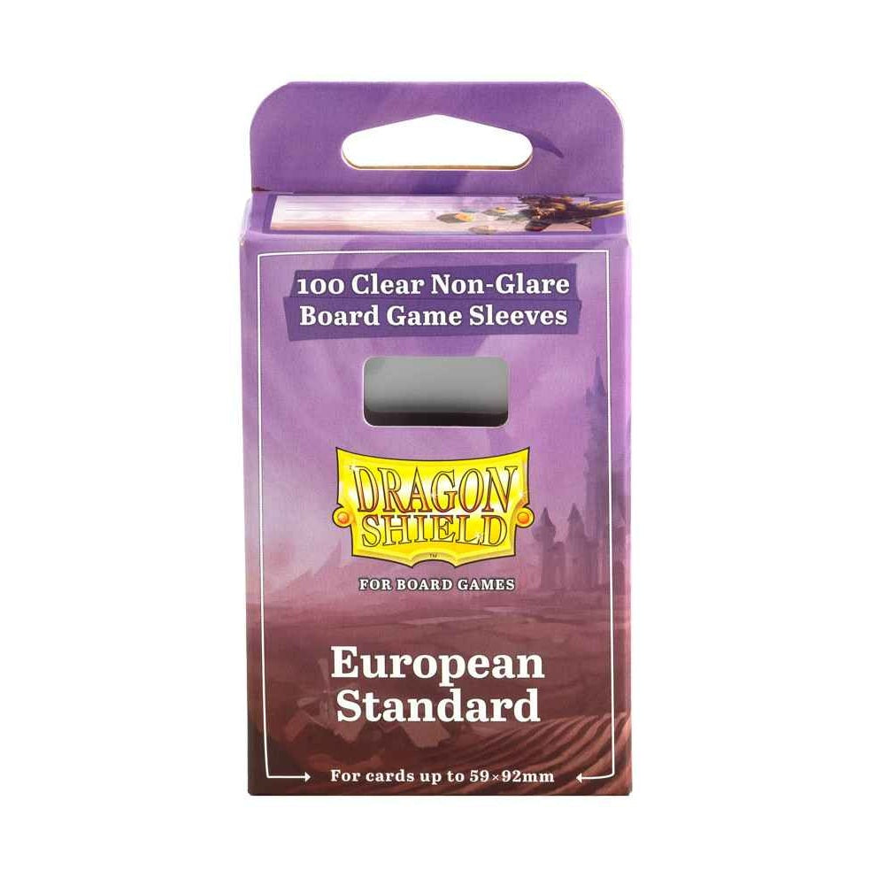 Dragon Shield Board Game Sleeves - European 59 x 92, Pack of 100, Clear, Non-Glare