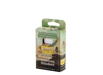 Dragon Shield Board Game Sleeves - American Standard 57 x 89, Pack of 100, Clear, Non-Glare