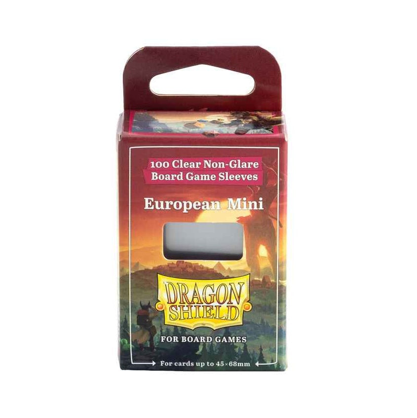 Dragon Shield Board Game Sleeves - European Mini 45 x 68, Pack of 100, Clear, Non-Glare