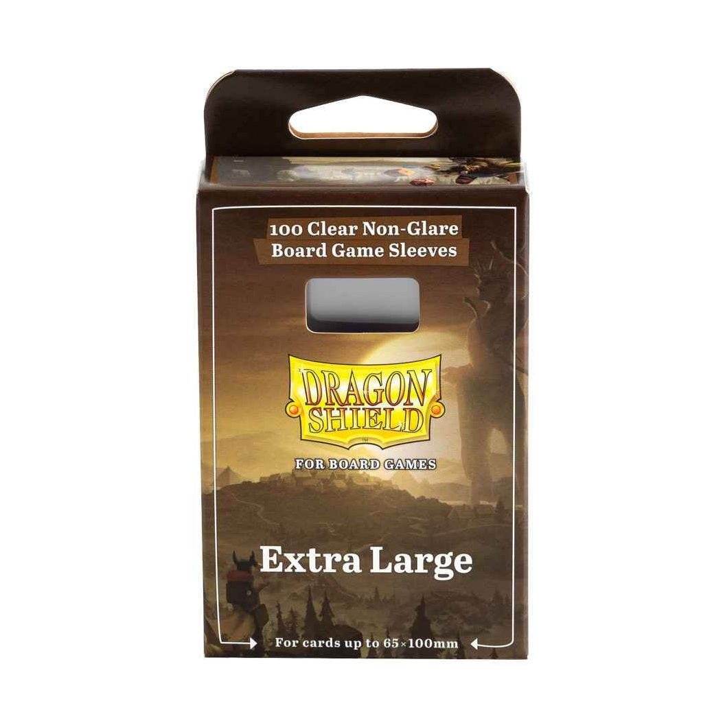 Dragon Shield Board Game Sleeves - Extra Large 65 x 100, Pack of 100, Clear, Non-Glare