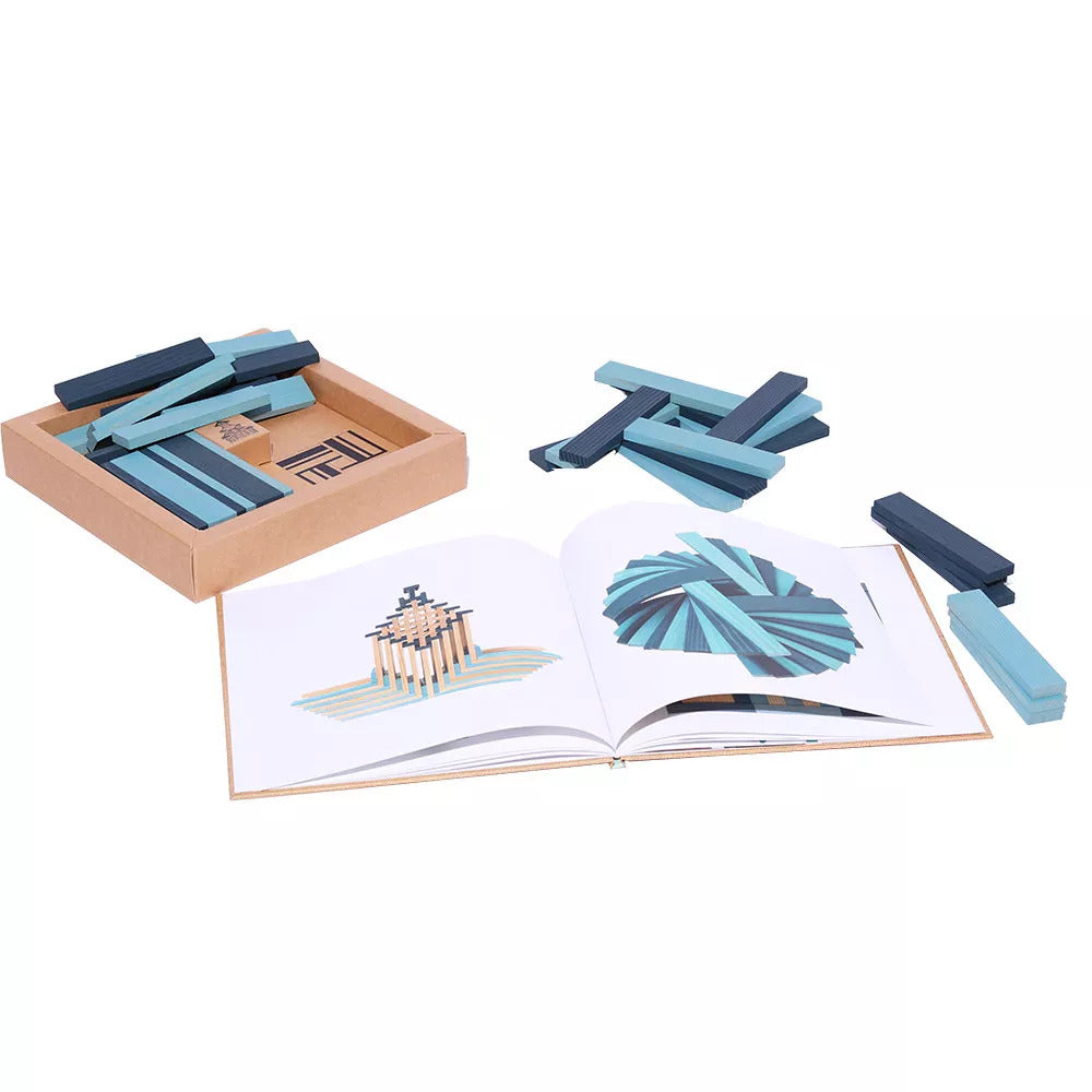 Kapla Book and Colors: Dark and Light Blue, 40 Pieces