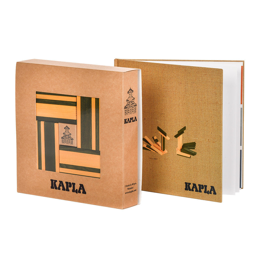 Kapla Book and Colors: Green and Yellow, 40 Pieces