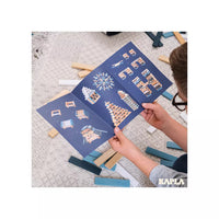 Kapla Winter Box: Natural, Light Blue, Dark Blue, White, 200 Pieces
