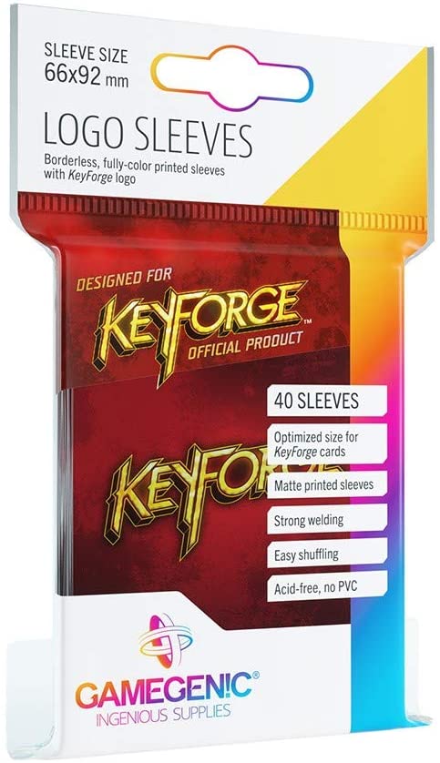 KeyForge Logo Card Sleeves, Red, Pack of 40