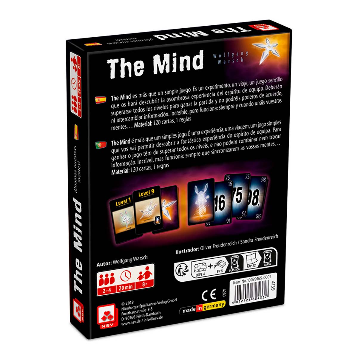 The Mind Jogo de Tablero em Português e Espanhol
