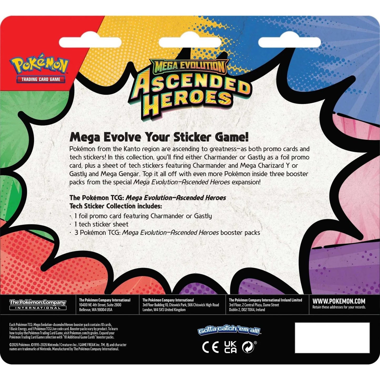 Pokémon Mega Evolution Ascended Heroes: Charmander Tech Sticker Collection, English Edition