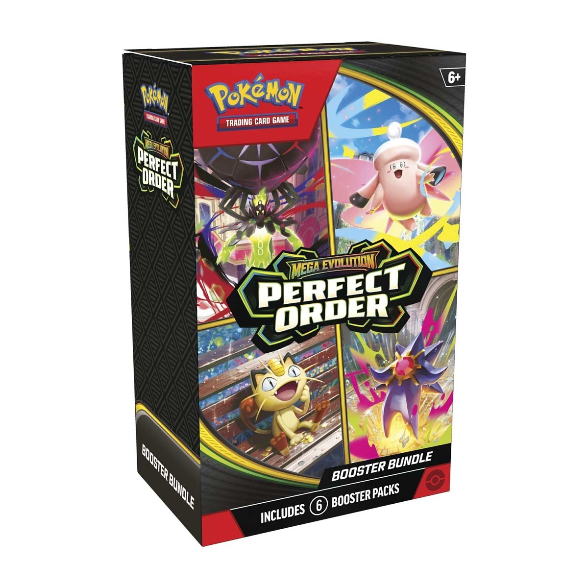 Pokemon Mega Evolution Perfect Order Booster Bundle of 6 Packs, English Edition.