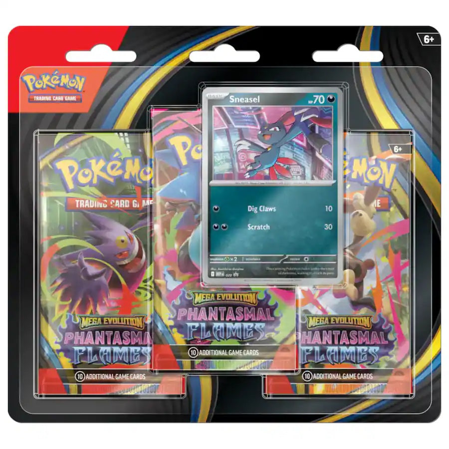 Pokémon TCG – Scarlet & Violet Phantasmal Flames Sneasel Blister Pack (3 Packs, English)