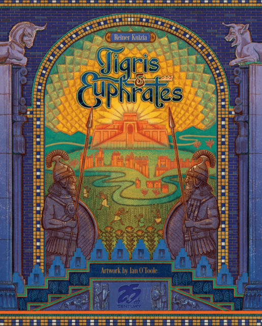 Tigris & Euphrates Deluxe Board Game with Wooden Components by Reiner Knizia, Artwork by Ian O'Toole, English