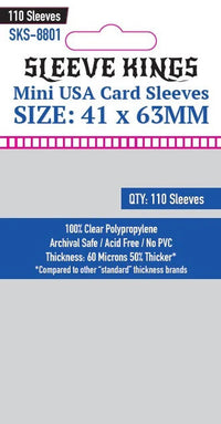 Sleeve King 60 Micron Card Sleeves, Pack of 110