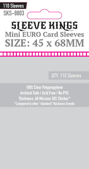 Sleeve King 60 Micron Card Sleeves, Pack of 110