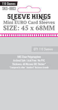 Sleeve King 60 Micron Card Sleeves, Pack of 110