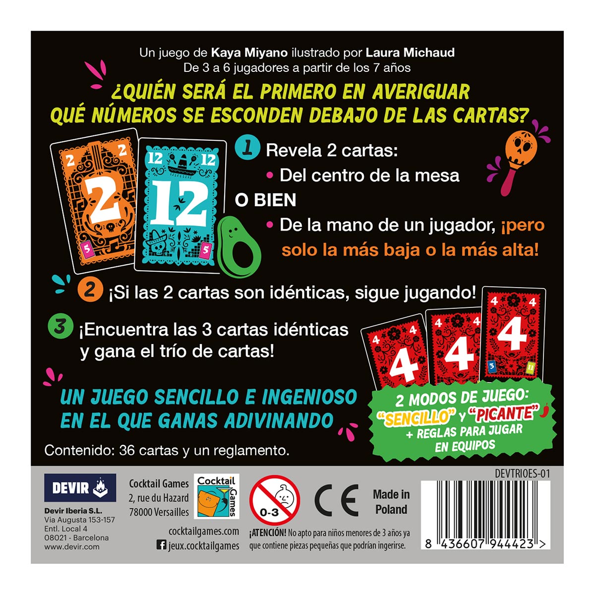 Trio Juego de Mesa, Edicíon en Español